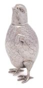 A Continental silver novelty pepper, bears import marks for Berthold Muller, Chester,