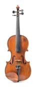 An Amarti style violin: the two-piece back of narrow flame and curl,