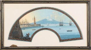 Neapolitan Schoool 19th Century - Il Molo; Lava Del Vesuvio, 1794,