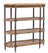 A late 19th Century French carved giltwood four tier etagere:,