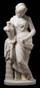 William Theed (British 1804-1891) A Victorian carved white marble figure 'Rebecca': draped in a