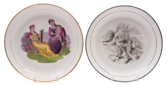 A group of five New Hall bone china dessert dishes and plates: comprising pat.no.