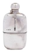 A Victorian silver and clear glass hip flask, maker William Hutton & Sons Ltd, London,