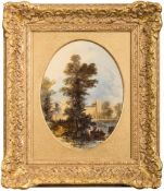 Thomas Creswick [1811-1869]- Newstead Abbey near Melrose; A highland trout stream,:- a pair,