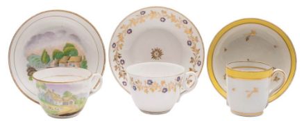 A New Hall bone china teacup and saucer,