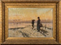Frithjof Smith-Hald [1846-1903]- The Return of the Fishing Fleet: - signed and dated '89 bottom
