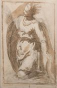 Francesce Pehanze ? [Italian School 18th Century]- Female figure study, three-quarter length,