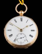 A gentleman's 18ct gold, key wound,