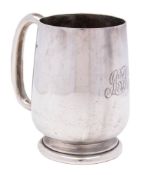 A George V silver mug, maker Barker Brothers Silver Ltd, Birmingham, 1929: initialled,