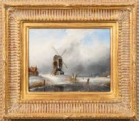 Charles Leickert [1816-1907]- Dutch Winter scene,:- signed Ch.