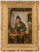 Hermann Kern [1838-1912]- Preparing vegetables,:- signed bottom right oil on canvas, 46 x 30cm.