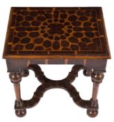 A laburnum oyster veneer rectangular occasional table: in the William and Mary taste,