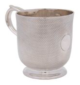 A Victorian silver mug, maker Edward & John Barnard, London, 1864: with engine turned decoration,