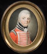 Attributed to Edward Pugh [1760-1830]- A miniature portrait of an officer said to be Dr Taunton at