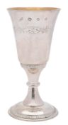 An Elizabeth II silver wine goblet, maker John Cussell, London,
