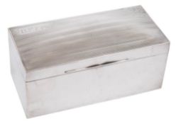 An Edward VII silver cigar box, maker Mappin & Webb, London, 1903: initialled,