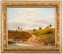 Arthur Gilbert [1819-1895]- Figures on a path in a landscape,