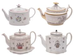 A group of four New Hall teapots,