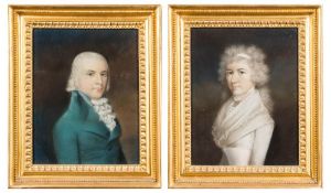 Circle of John Dowman [1750-1824]- Portrait of a lady and gentleman,