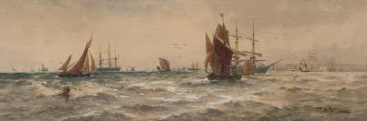 Thomas Bush Hardy [1842-1897]- Shipping off a coast,