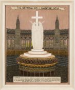 Of Indian Mutiny interest A Victorian raised silkwork picture, The Memorial Well, Cawnpore,