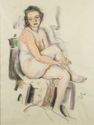 * Richard Teschner [1879-1948]- Seated Nude; Crouching Nude; Off the Shoulder,