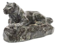 A bronze study 'Panther of Tunis' after the model by Antoine-Louis Barye [French,