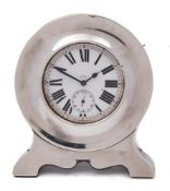 An Edward VII silver watch holder, maker's mark worn, Chester,