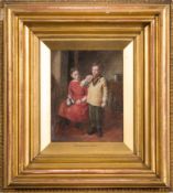 William Hemsley [1819-1893]- Bubbles; boy with a clay pipe and his sister seated,