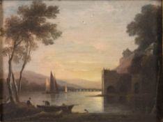English School, manner of John Wallace Tucker [1808-1869]- Lime kilns on the Exe,:- oil on panel, 8.
