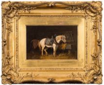 Attributed to William Jacobus Boogaard [1842-1887]- The Plough Team; a stable interior,