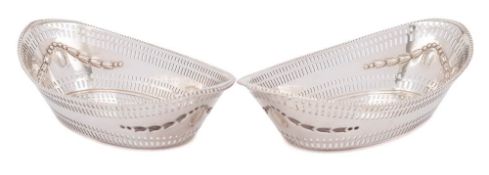 A pair of Victorian silver bon bon dishes, maker James Dixon & Sons, Sheffield,