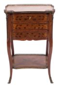 A 19th century French mahogany, rosewood crossbanded marquetry and gilt metal mounted petit commode,
