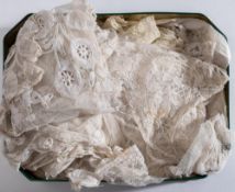 A collection of 19th century and later lace collars and edging:.