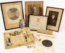 A WWI death plaque and certificate for Driver Edward Hall Lewins, Royal Filed Artillery:,