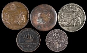 A small group of late 17th century and later medallions:,