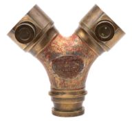 A brass branch and dividing breach by The Fire Appliance Co.