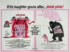 A British quad double bill film poster for 'The Pink Panther Strikes Again' and 'The Return of The