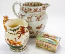 A 19th century Staffordshire pottery jug, probably Elsmore & Forster,