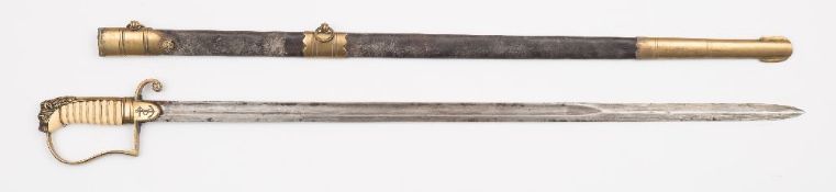 A reproduction Royal Navy Officer's regulation 1805 pattern sword:,