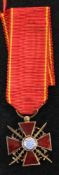 A WWI period miniature of the Russian Order of St Anne:.