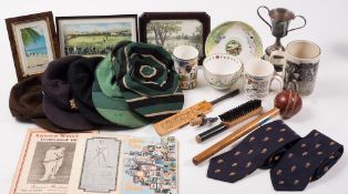 A collection of cricket memorabilia:, including a W G Grace birth centenary booklet, two MCC ties,