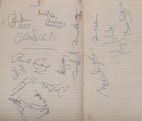 A collection of 1960s Football team autographs including Tottenham Hotspur:, West Ham, Fulham,