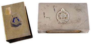 A silver matchbox cover, maker William Neale Ltd, Birmingham 1926:,