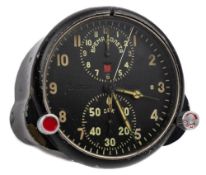A Russian Soviet Era MIG 29 chronograph air clock:, number 61090, signed in cyrillic,