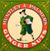 A late 20th century re-issue Huntley & Palmer Ginger Nuts enamel sign, circa 1970s, 44 x 43cm.