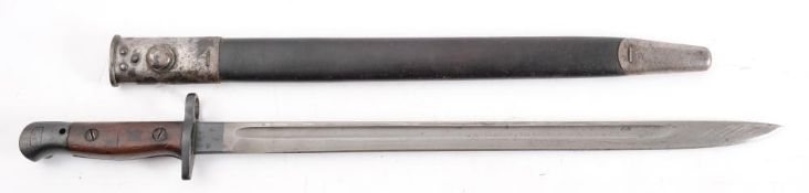 A British 1907 pattern bayonet by Sanderson:,