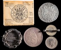 A 1740 Spanish Eight Reales (Piece of Eight) from the Dutch east Indiaman 'Hollandia':,