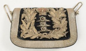 A Victorian Officers full dress embroidered ammunition pouch for the Royal Artillery:,