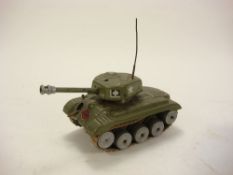 Gama (Germany) No 654 M98 Medium Tank:, green with lithograph decals and white rubber treads.